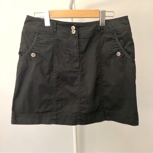 Jessica Y2K Mini Cargo Grunge Medium to Low Rise Black Mini A Line Skirt. Size 8